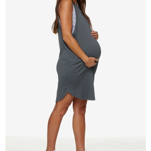 Bae Day to night lounge nursing dress in grey/mineral pine size small - Picture 6 of 6